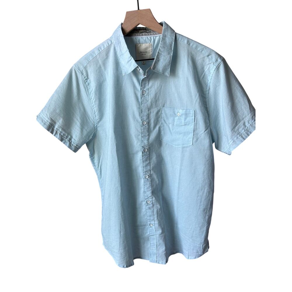 Six Lincoln New York Light Blue Button Down Shirt Size XL